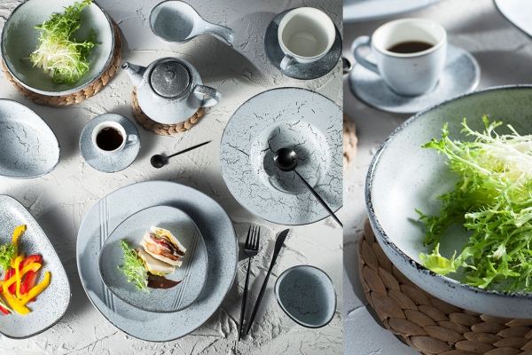 Zöld színű porcelán étkészlet