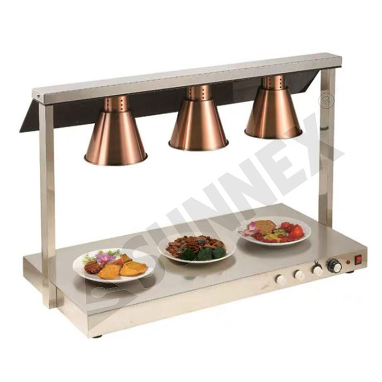 Kereskedelmi szálloda étterem Food Warmer Lámpa 3 Head